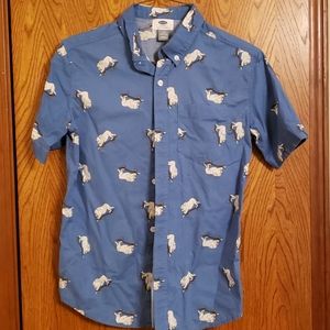 Boys L Blue Button-up